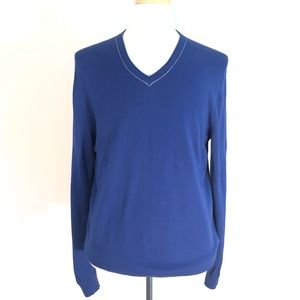 Hugo Boss Blue V-Neck Sweater
